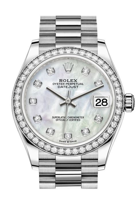 rolex 31mm datejust diamond bezel|Rolex Datejust 31 white gold.